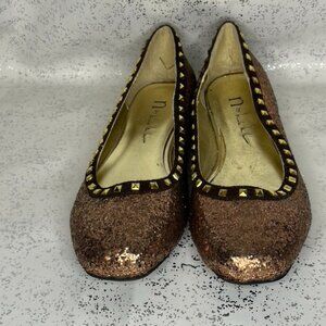 Bronze Glitter flats size 6 by n by nicole miller